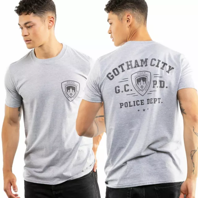 Official DC Comics Mens Gotham City Police Department T-shirt Grey Sizes S - XXL