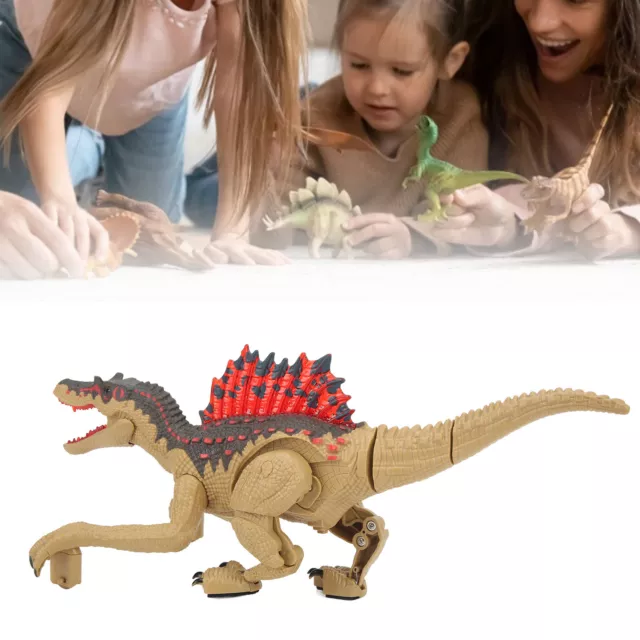 (Khaki Dual Battery)Kids RC Dinosaur Toy Remote Control Dinosaur Toy Realistic