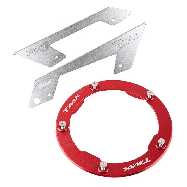 Chain Protector Guard Cover Motor Fit Yamaha T-max TMAX 530 2013-2015 Silver&Red