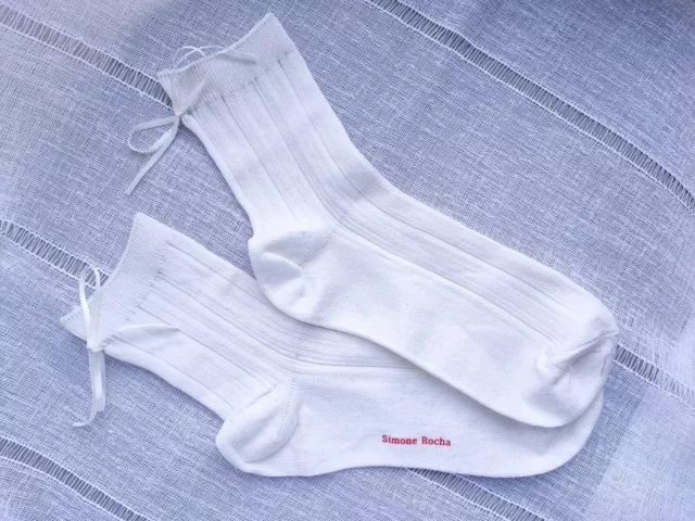 Simone Rocha White BOW Ribbon Socks NWOT