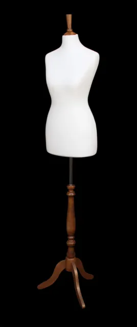 DELUXE Size 8 Female Dressmakers Dummy Mannequin Tailors WHITE Bust ROSE Stand 3