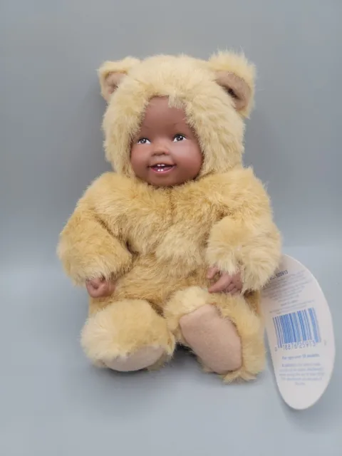 1998 Anne Geddes Baby Bears Bean Filled Collection 8" African American Teeth