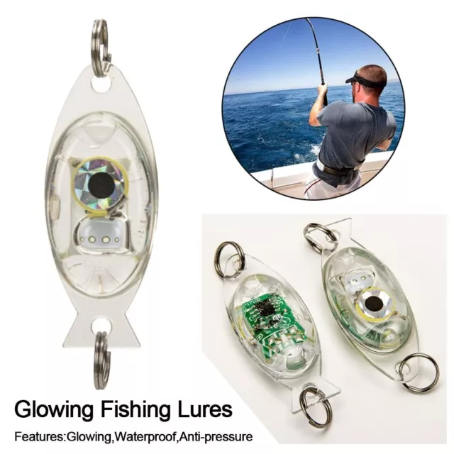 Fish Deep  Drop Underwater Fishing Squid LED Lure Light Bass Spoon Flash Lamp