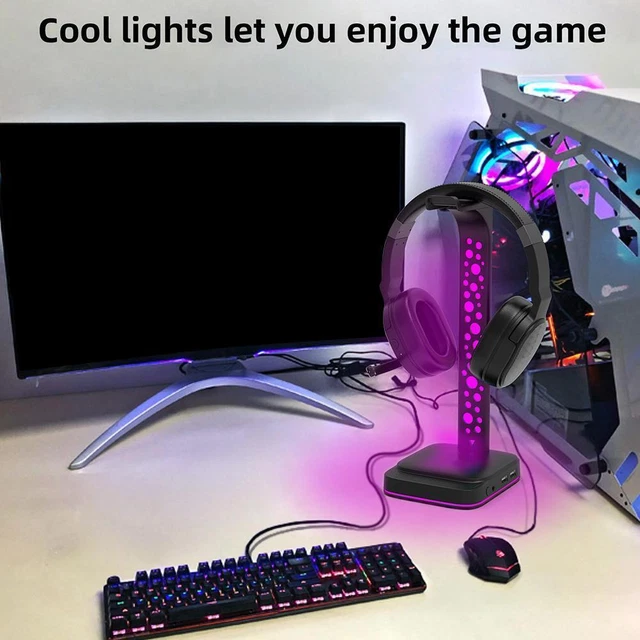 RGB Headphones Desktop Stand Gaming Headset Hanger Holder X09C