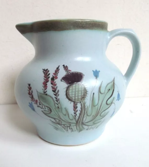 Buchan Thistle ware 5" Jug Pitcher Scotland Pottery Saltglazed Stoneware