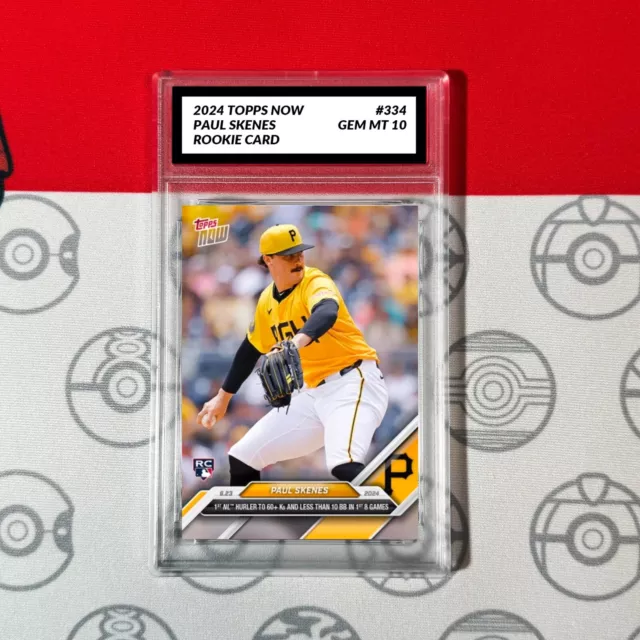 PRESALE GRADE 10 Paul Skenes 2024 MLB TOPPS NOW Card 334 Baseball Rookie RC EUR 32,99