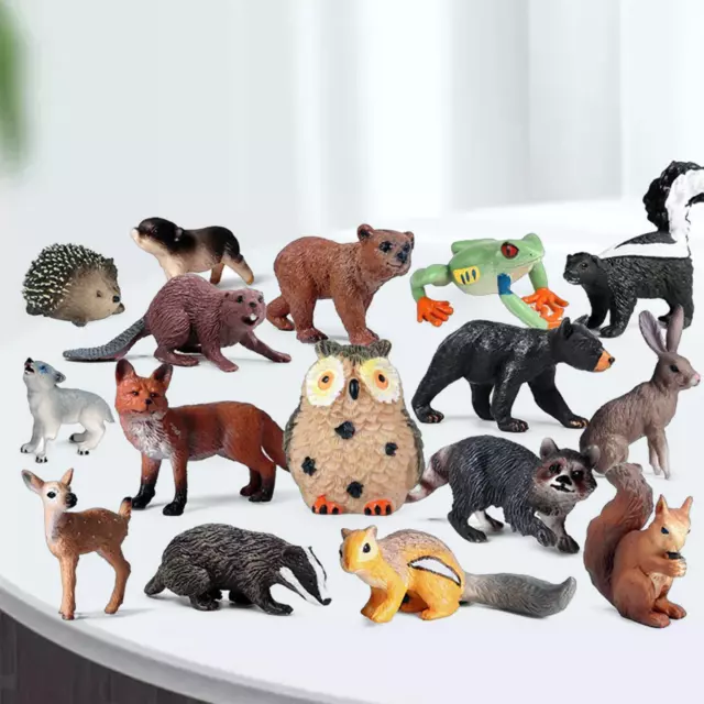 Waldtiere Figuren Sammlung Bildung Miniatur Spielset Kuchendeckel Desktop