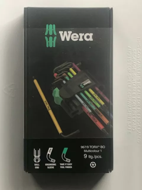 Wera 967/9 TX BO Multicolor 1 SB L-Key Set for Tamper-proof Torx 9 Pieces