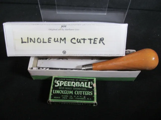Cortador de linóleo Speedball con 5 hojas, mango, herramienta e instrucciones EE. UU. de colección