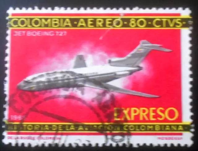 Colombia - Colombie - 1966 Special Delivery 80 ¢ Jet Boeing 727 used (371) -