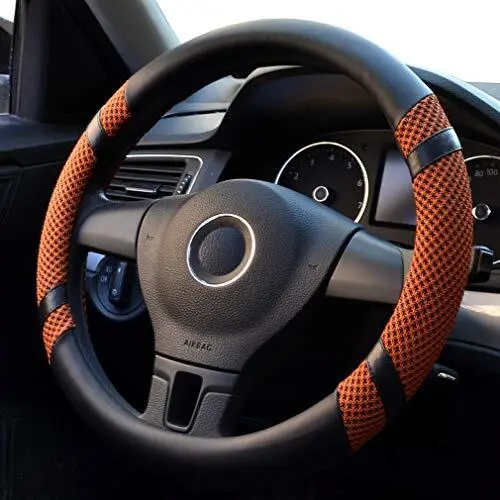 coofig Steering Wheel Cover for Car Universal 15 inch Microfiber Leather Visc...