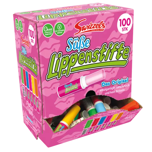 Swizzels  Candy Lipstick Fizzers  100 Stück in der Dose