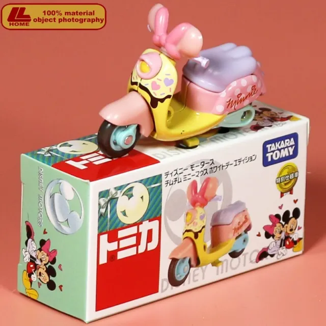 Anime Disney Motors Takara Tomy Tomica Model Minnie White Day Baby Toy Gift