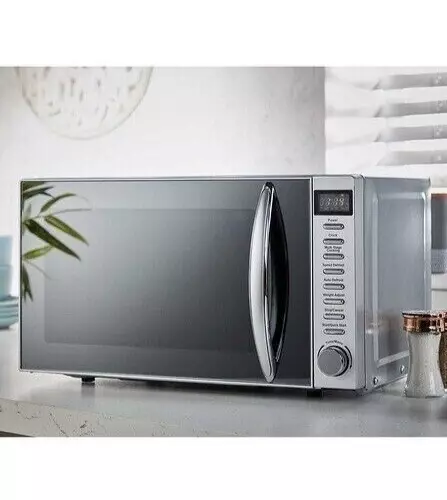 EGL Mirrored Microwave 20 Litre 800W Auto Cook Touch Control Silver 5523