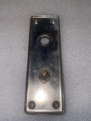 ANTIQUE STAMPED Brass ART DECO/NOUVEAU PATTERN BACKPLATE With Thumb Turn Knob 3