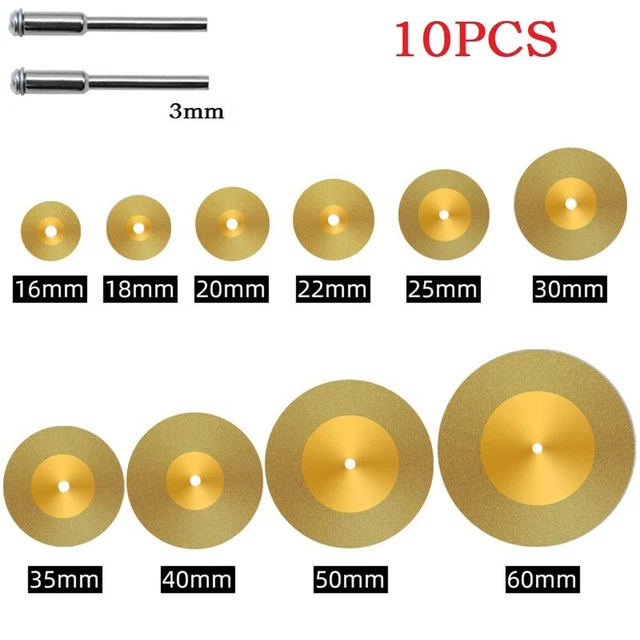 Mini dischi da taglio diamantati precisi set da 10 lame circolari rivestite TiN