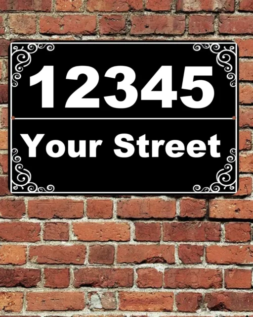 Custom Personalized Home Address Sign Aluminum 8" x 12" House Plaque Entryway