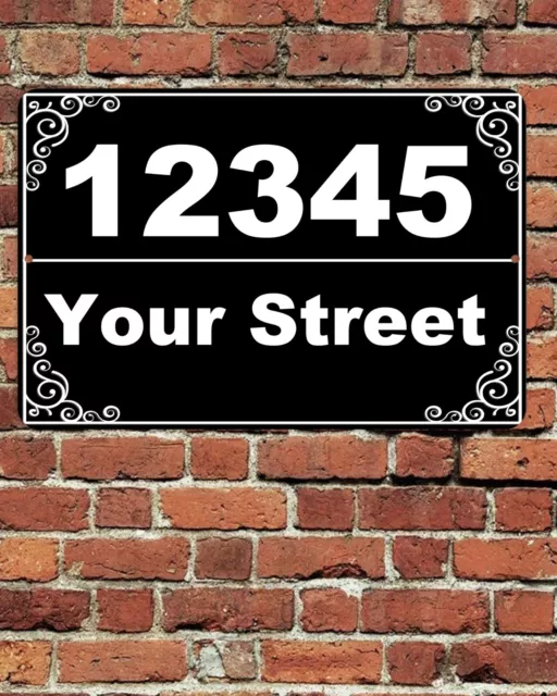 Custom Personalized Home Address Sign Aluminum 8" x 12" House Plaque Entryway