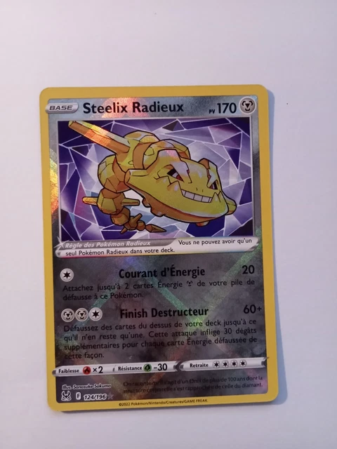 Carte Pokémon STEELIX RADIEUX  EB11 ORIGINE PERDUE 124/196 FR NEUF