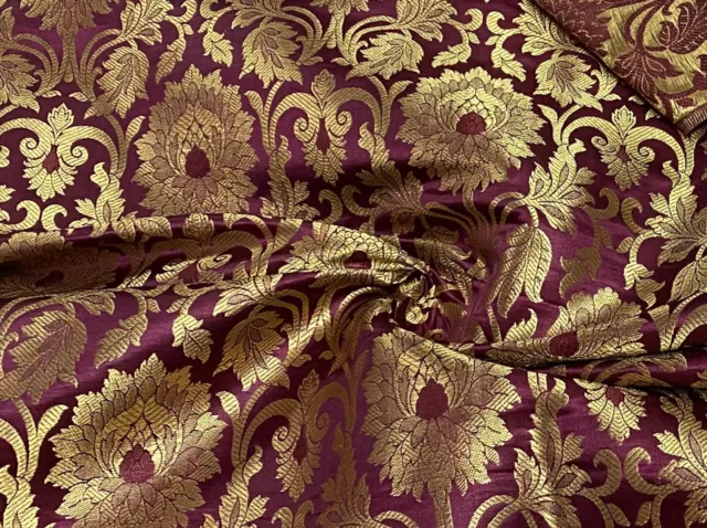 Brocade Ornamental Floral Gold Metallic Fabric 44" Meter Single Metre only