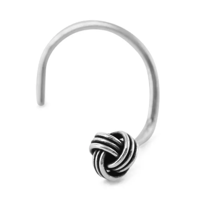 925 Reines Silber Oxidiert Antik Knoten Nase Nadel Für Damen & Mädchen