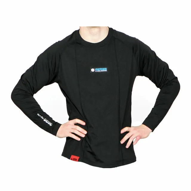 Oxford Warm Dry Motorbike Motorcycle Long Sleeves Base Layer Top Black