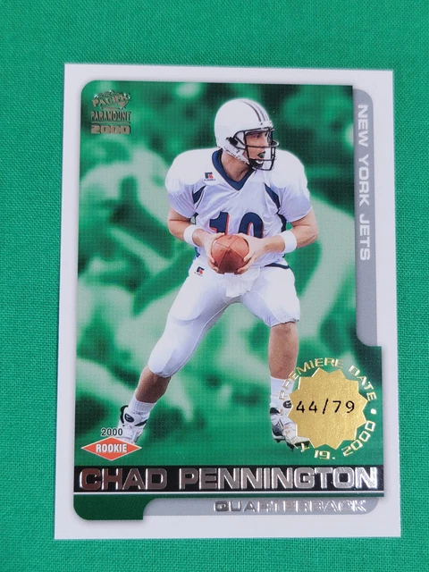 2000 Pacific Paramount Chad Pennington Premiere Date 44/79 Parallel Rookie #167