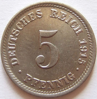 Pièce de Monnaie Reich Allemand Empire 5 Pfennig 1915 D En Extremely fine/