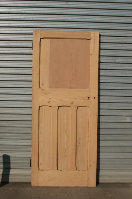 Reclaimed Victorian 33 1/2" x 79 3/4" Internal External Pine 4 Panel Door 816 4
