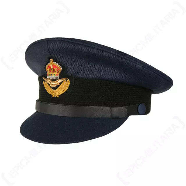 WW2 British RAF Visor Cap - Repro Pilot Peak Hat Uniform Air Force Officers New 2