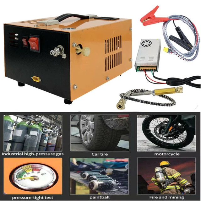 PCP-Luftkompressor 4500psi 300BAR 12V PCP Hochdruckpumpe mit Transformator DHL
