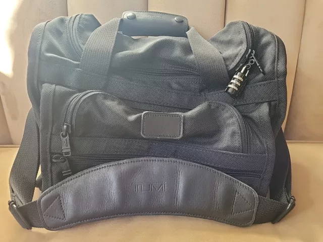 TUMI 261D3 Black Nylon Alpha Sport Small Carry On Duffle Bag w/ Strap & Lock