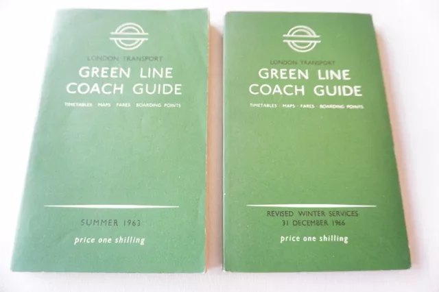 1963 & 1966 Green Line London Transport Bus & Coaches Timetable x2