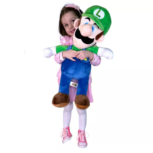 Super Mario Luigi ( 60cm ) Peluche Grande, Originale Nintendo Bambini Ragazzi