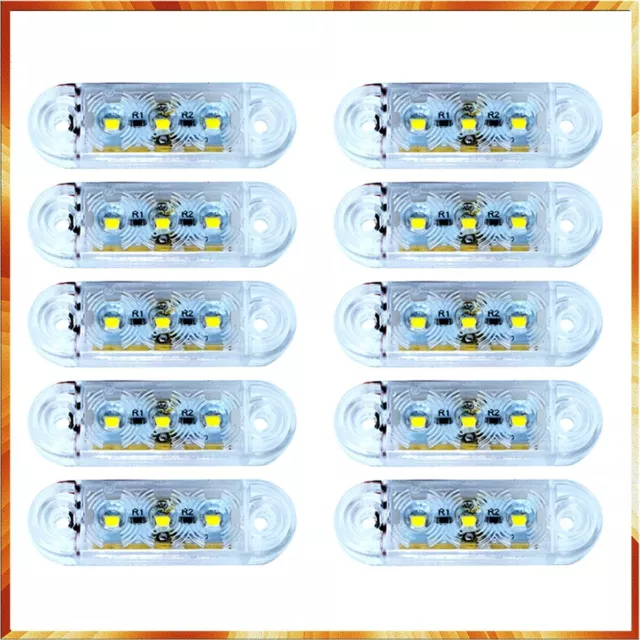 10x Weiss 3 LED Position Leuchte Begrenzungsleuchte 12V/24V LKW PKW Anhänger