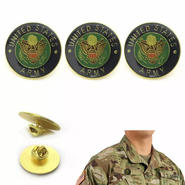 3 Paquete Eeuu Ejército Logo Solapa Pin Militar Veterano Águila Corbata Tack Hat