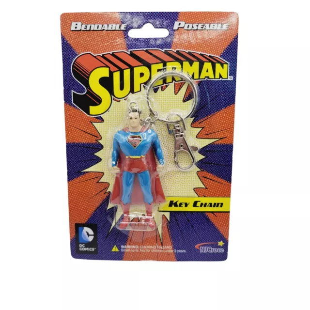 Superman Key Chain 3" NJ Croce Bendable & Poseable Charater DC Comics Sealed