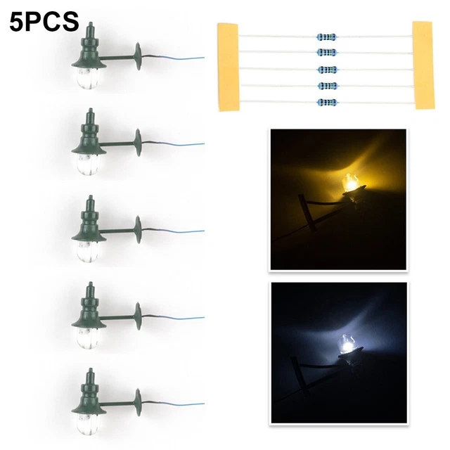 Kit De 5 Lampes DEL Vintage Pour Train Miniature échelle HO - Pour Décor De Réseau Ferroviaire
