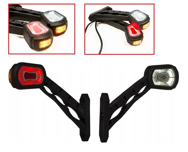 2x 12V/24V LED Vorne Hinten Umriss Hersteller Lichter Rot Bernstein Weiß Lkw