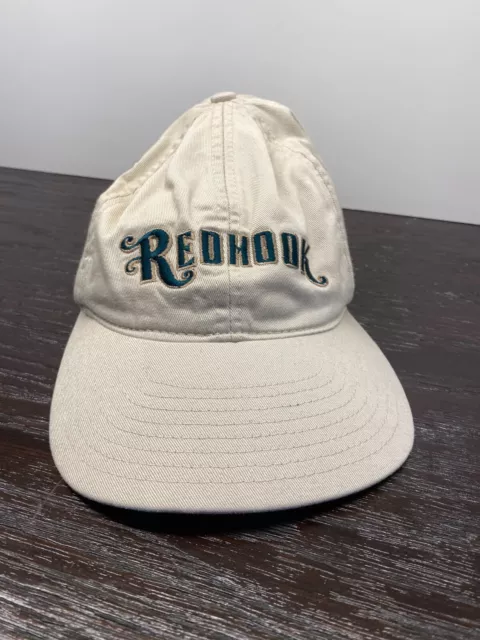 Red Hook Hat Adult One Size Beige Adjustable Twill Embroidered Logo Beer