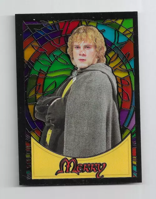 Lord of the Rings Evolution 2006 Stained Glass Card S8 Merry Dominic Monaghan