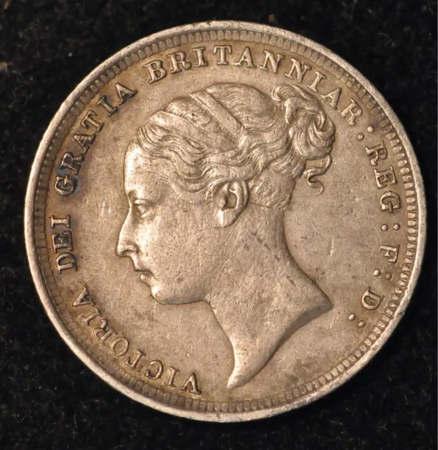 Sixpence 1886 Victoria Young Head .925 Silver VF (T33)