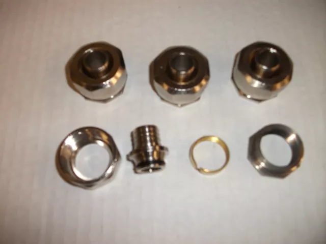 QTY (4) 5/8" Pex x 3/4" BSP sst Manifold Connectors, hydronic + radiant heating