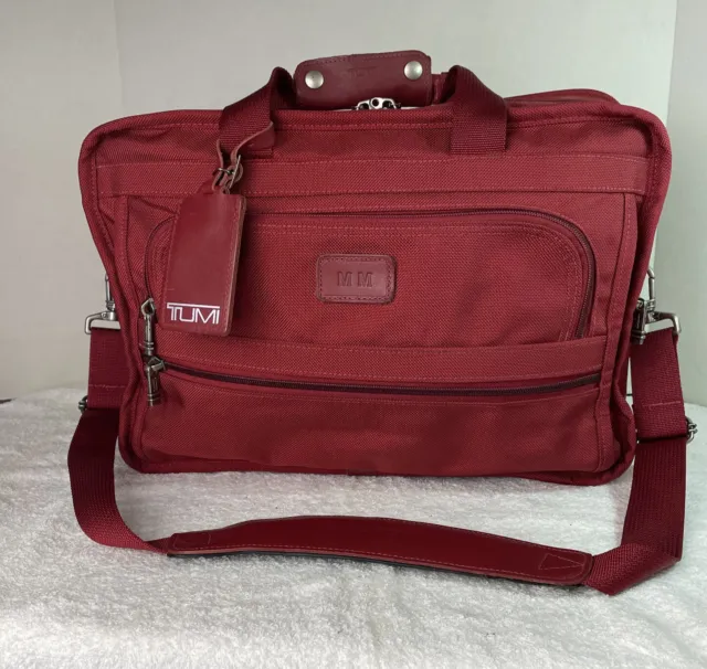 Tumi Deluxe Carry On Satchel Duffle Weekender Bag Tote Ballistic Nylon W Leather