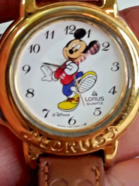 Disney Mickey Lorus Quarts Watch Plays Music ~ Orig. Mickey Club TV Intro WORKS!