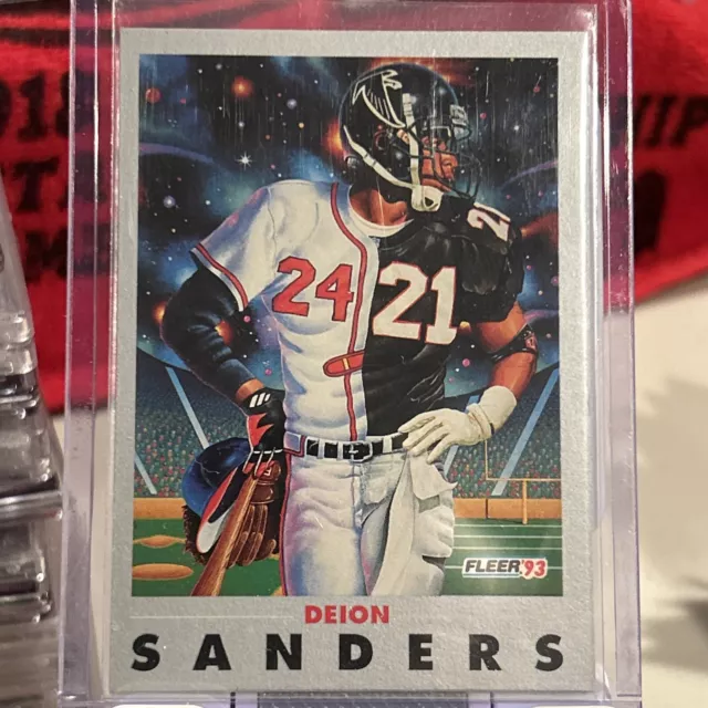 💥1993 Fleer Deion Sanders Atlanta's Finest Pro Vision #263 Braves-Falcons