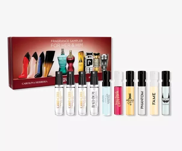ULTA PERFUME SAMPLER kit Caroline Herrera Rabanne John Paul