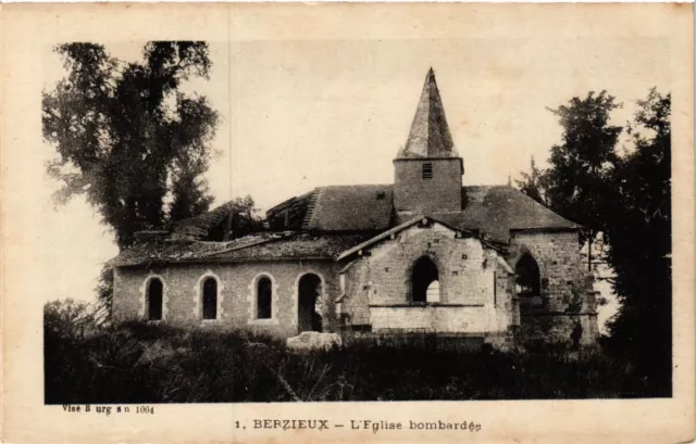 CPA Militaire, Berzieux - L'Eglise bombardee (278645)