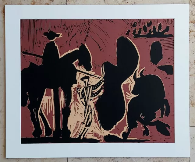 Pablo PICASSO (1881-1973) GROSSE Serigraphie 60x50cm PP ! AVANT LA PIQUE (B-941)