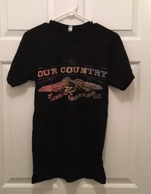 New John Mellencamp Our Country Concert Music Black Gold T-Shirt Small